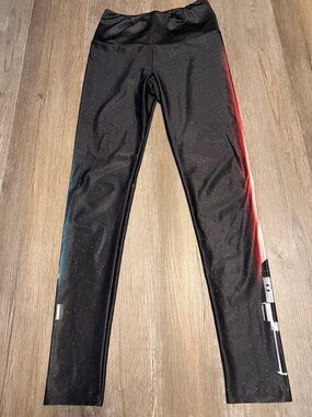 Goldsheep Black Star Wars Leggings with Red & Blue Accents